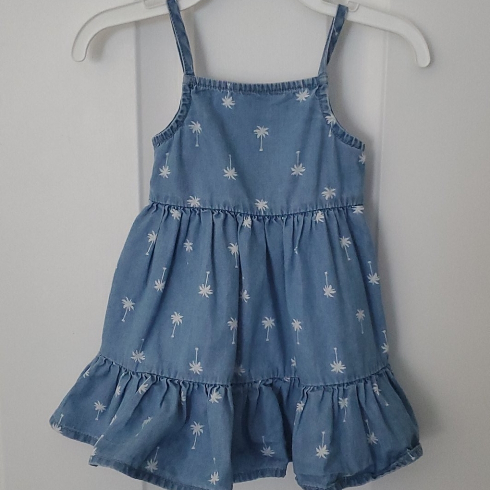🎉Buy any 3 with this emoji for $15 Old Navy blue cotton dress white palm trees
